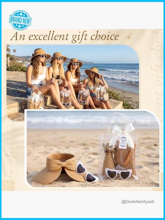 Straw Sun Hat Visor Clutch Bag Set Summer Beach Party Favors Vacation main image 6